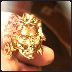 14k gold Medusa Ring